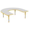 60" x 66" Horseshoe Activity Table with Adjustable Chunky Legs - Gray/Yellow