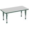 24" x 48" Rectangle Activity Table with Adjustable Chunky Legs - Gray/Green