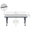 24" x 48" Rectangle Activity Table with Adjustable Chunky Legs - Gray/Navy