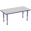 24" x 48" Rectangle Activity Table with Adjustable Chunky Legs - Gray/Purple
