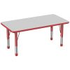 24" x 48" Rectangle Activity Table with Adjustable Chunky Legs - Gray/Red