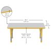 24" x 48" Rectangle Activity Table with Adjustable Chunky Legs - Gray/Yellow