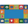 KIDSoft™ Baby Animals Border Rug Classic Colors - 6' x 9'