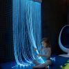 100 Strand Fiber Optic Light Curtain - 8 Color Settings
