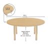 48" x 48" Round Activity Table with Adjustable Chunky Wood Legs - Maple Grain/Wood Legs