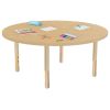 48" x 48" Round Activity Table with Adjustable Chunky Wood Legs - Maple Grain/Wood Legs