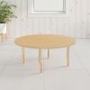 48" x 48" Round Activity Table with Adjustable Chunky Wood Legs - Maple Grain/Wood Legs