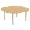 48" x 48" Clover Activity Table with Adjustable Chunky Wood Legs - Maple Grain/Natural Wood