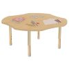 48" x 48" Clover Activity Table with Adjustable Chunky Wood Legs - Maple Grain/Natural Wood