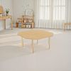 48" x 48" Clover Activity Table with Adjustable Chunky Wood Legs - Maple Grain/Natural Wood