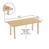24" x 48" Rectangle Activity Table with Adjustable Chunky Wood Legs - Maple Grain/Natural Wood