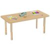24" x 48" Rectangle Activity Table with Adjustable Chunky Wood Legs - Maple Grain/Natural Wood