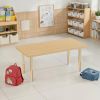 24" x 48" Rectangle Activity Table with Adjustable Chunky Wood Legs - Maple Grain/Natural Wood