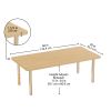 30" x 60" Rectangle Activity Table with Adjustable Chunky Wood Legs - Maple Grain/Natural Wood