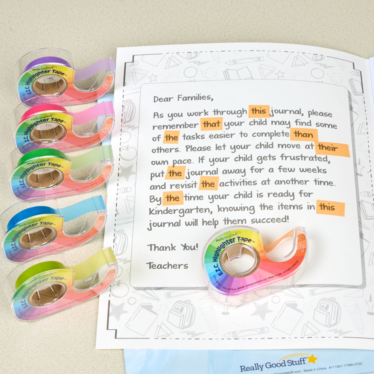 E.Z.C. Highlighter Tape 1/2in Wide 32ft Long