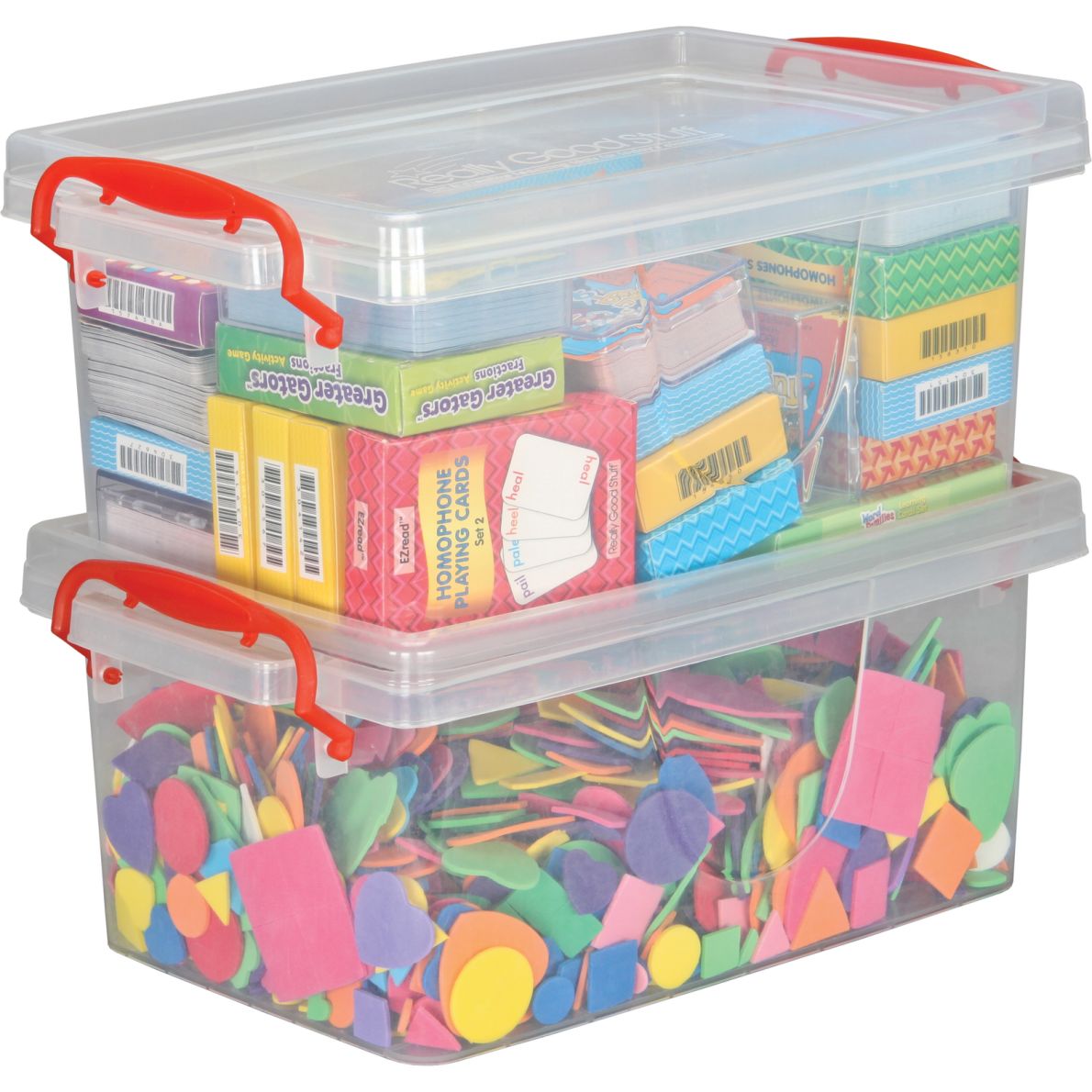 Stackable Storage Tubs With Locking Lids, Large 2 tubs, 2 lids