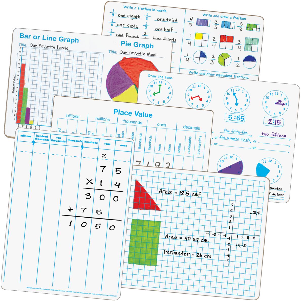 Math Dry Erase Board Kit 36 dry erase boards
