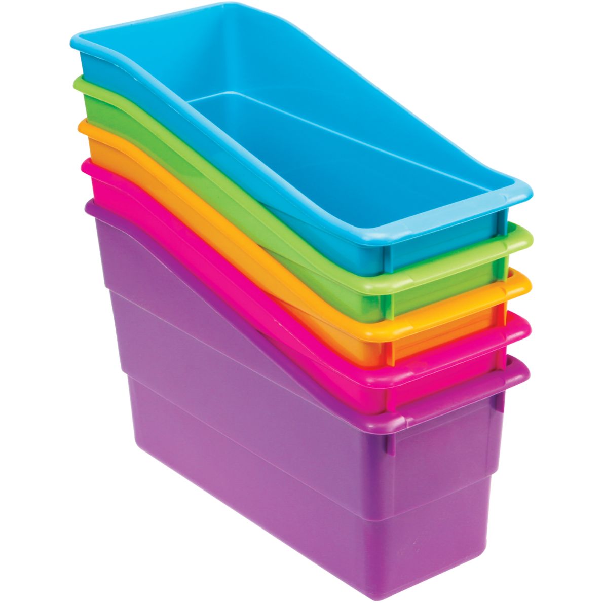 Durable Book And Binder Holders With Universal Label Holders 5Pack Neon