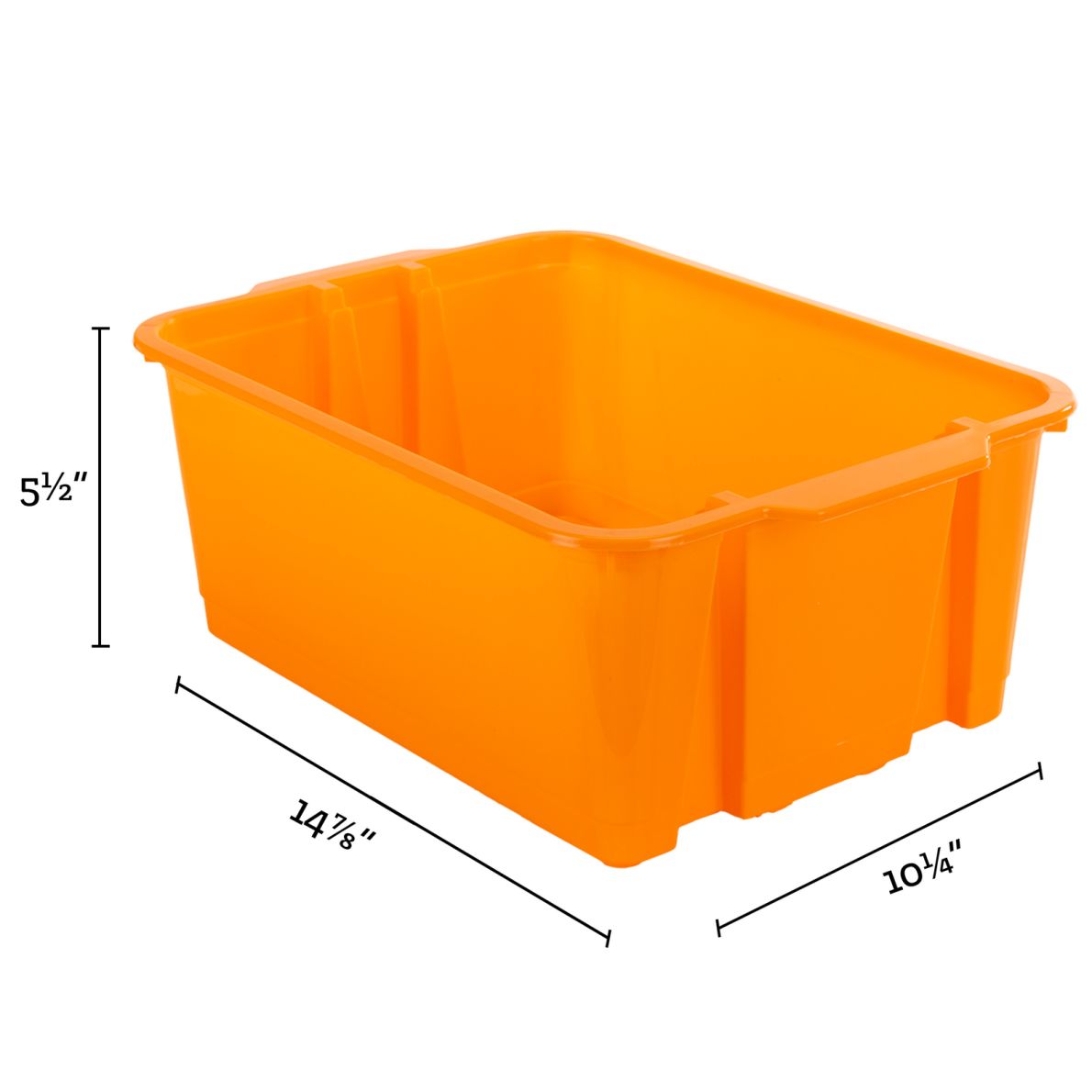 Classroom Stacking Bins With Universal Label Holders 5Pack, Neon