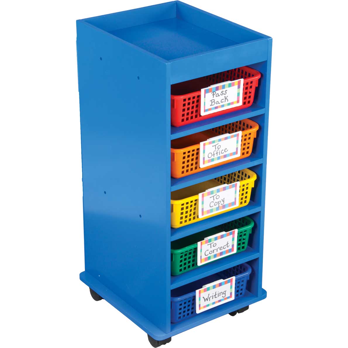 Store More® MultiUse Rolling Organizer With Baskets Blue Color