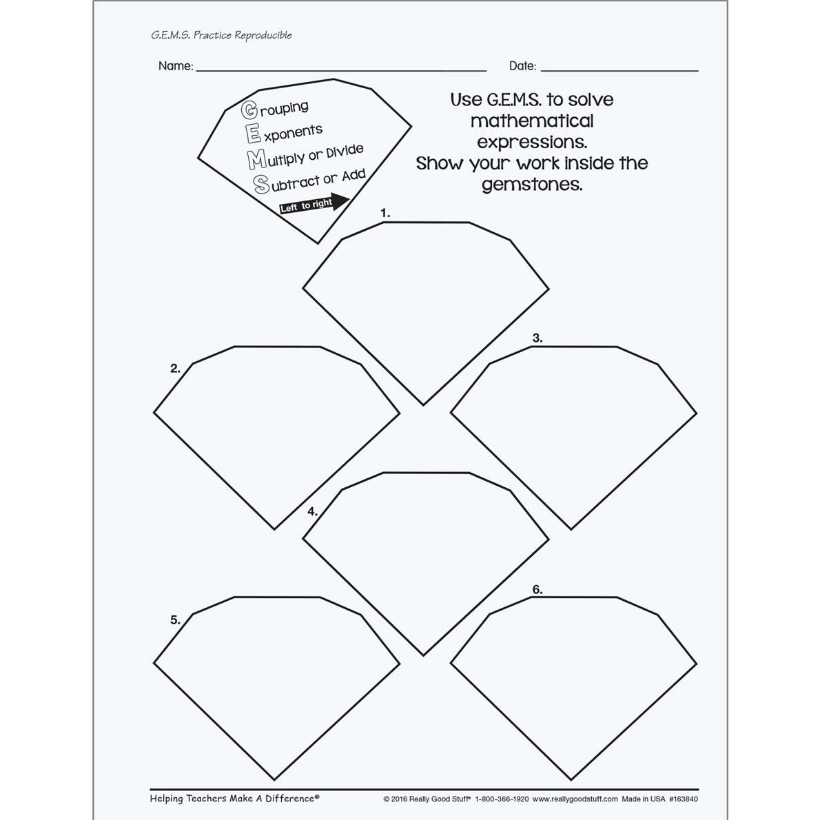Order Of Operations Poster And Flash Cards Kit