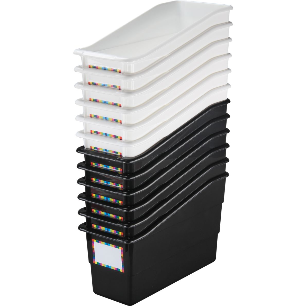 Durable Book And Binder Holders Black and White 12Pack