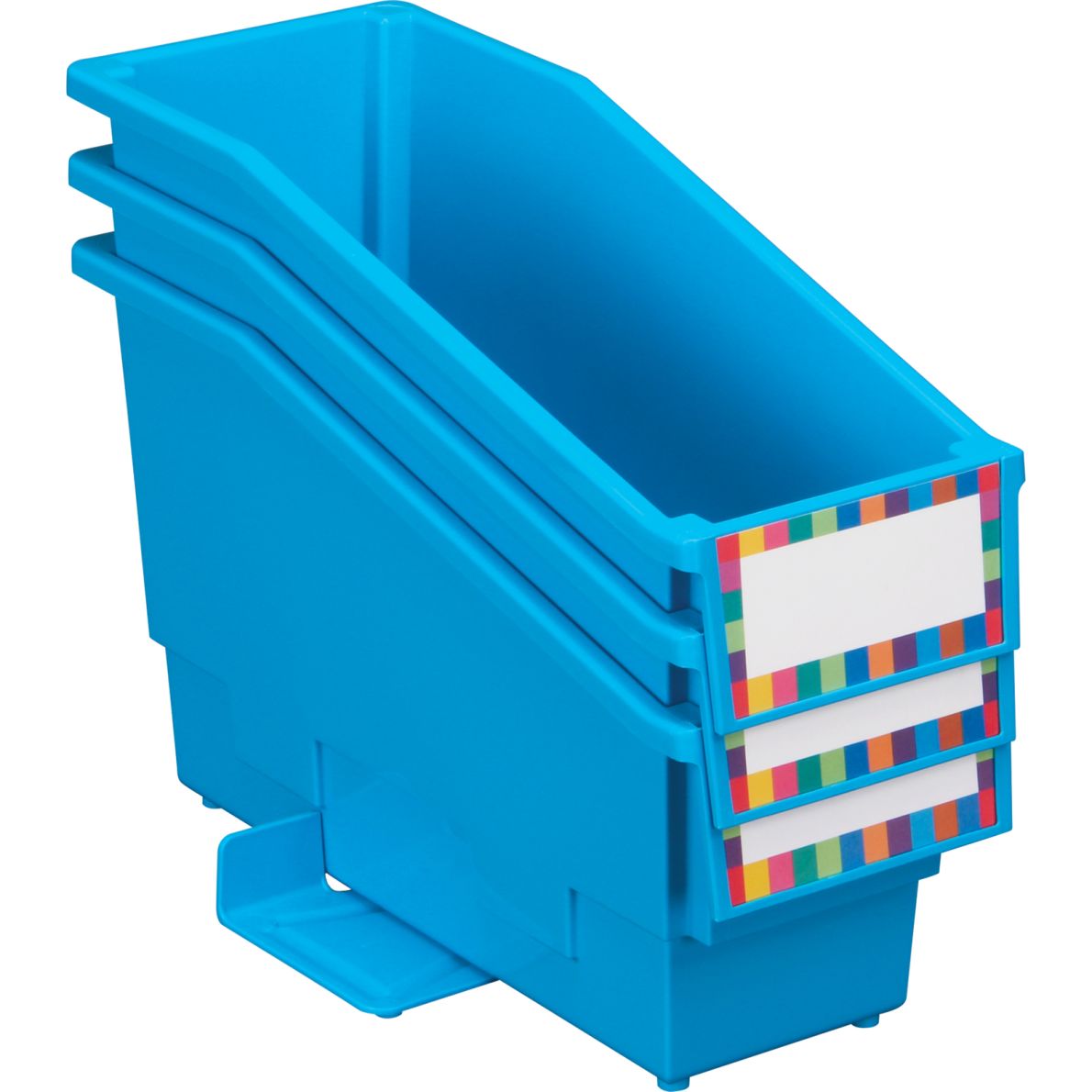 Durable Book and Binder Holder With Stabilizer Wings and Label Holder