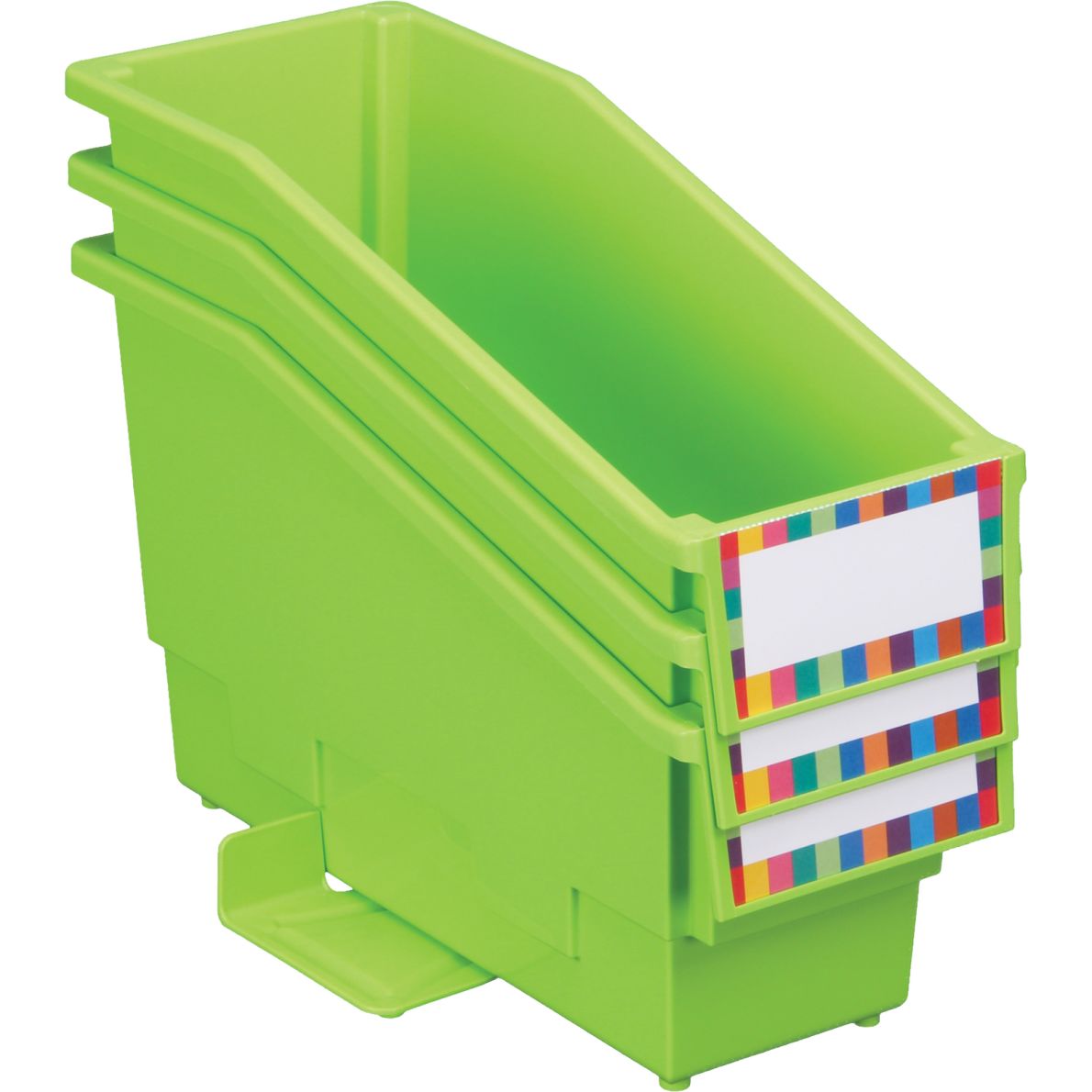 Durable Book and Binder Holder With Stabilizer Wings and Label Holder