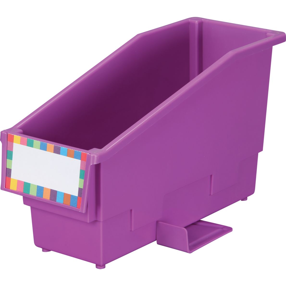 Durable Book and Binder Holder With Stabilizer Wings and Label Holder