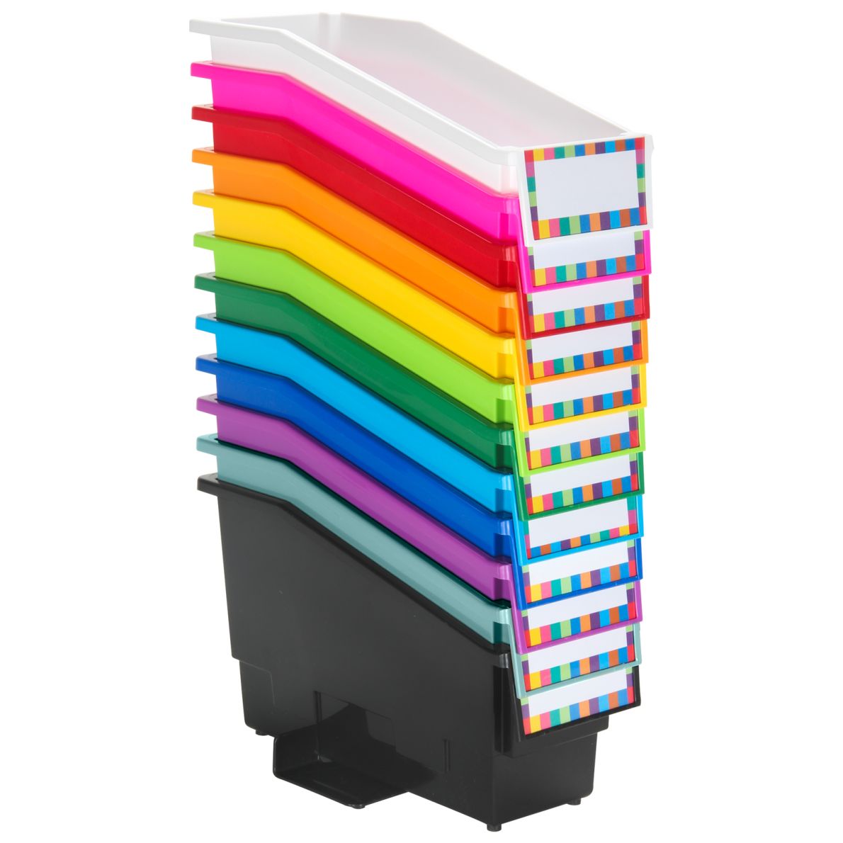 Durable Book And Binder Holders With Stabilizer Wings 12Pack Rainbow