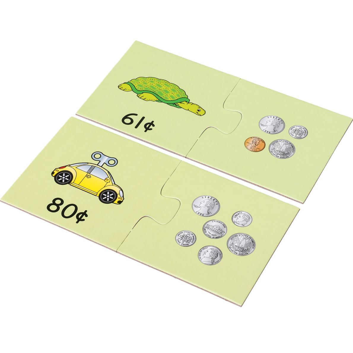 Find-A-Pair Puzzles™ - Counting Money To $1 - 24 puzzles