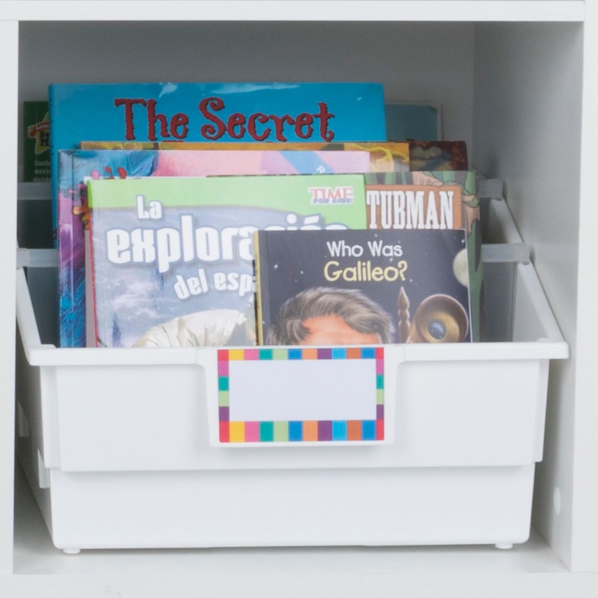 4Pack SingleColor Picture Book Classroom Library Bins™ With Dividers