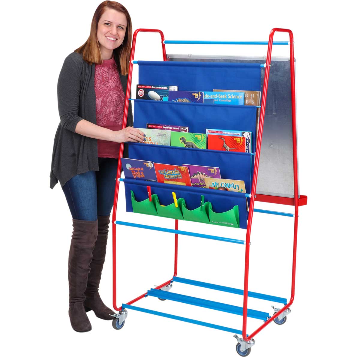 Premium Classroom Easel with Green Bins