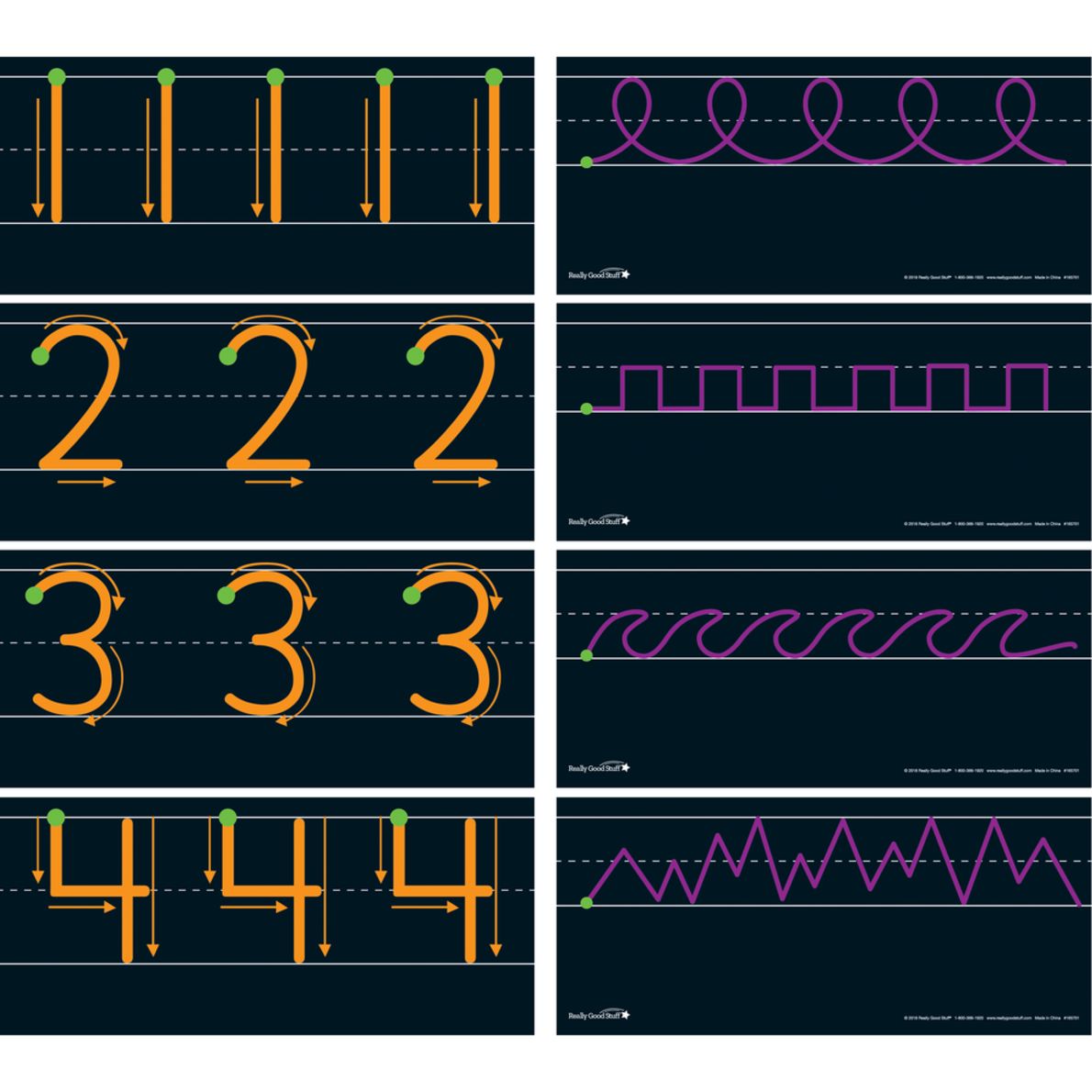 Really Good Stuff® Letter And Number Formation Cards 37 cards