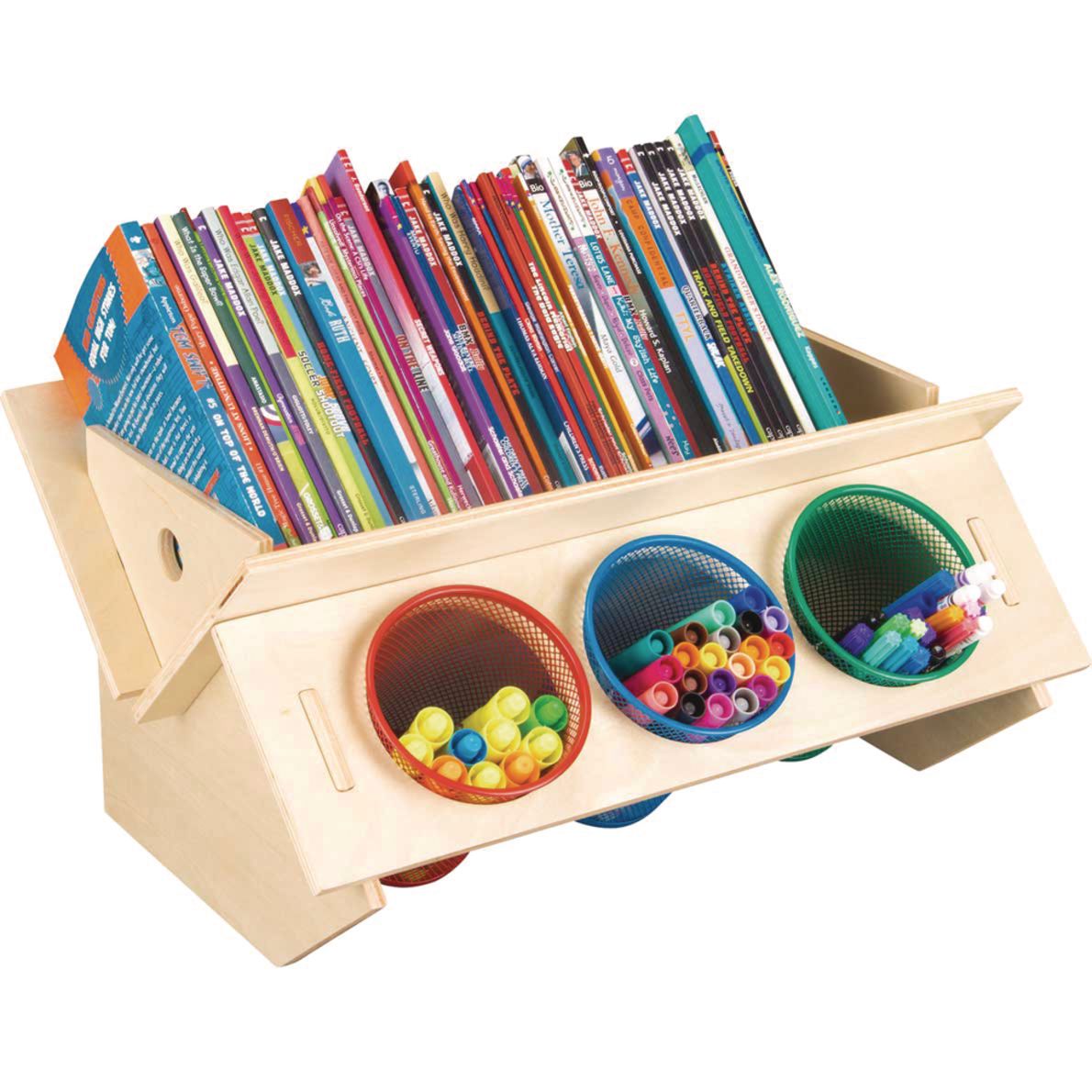 Desktop Bookshelf With Cups 1 bookshelf, 3 cups