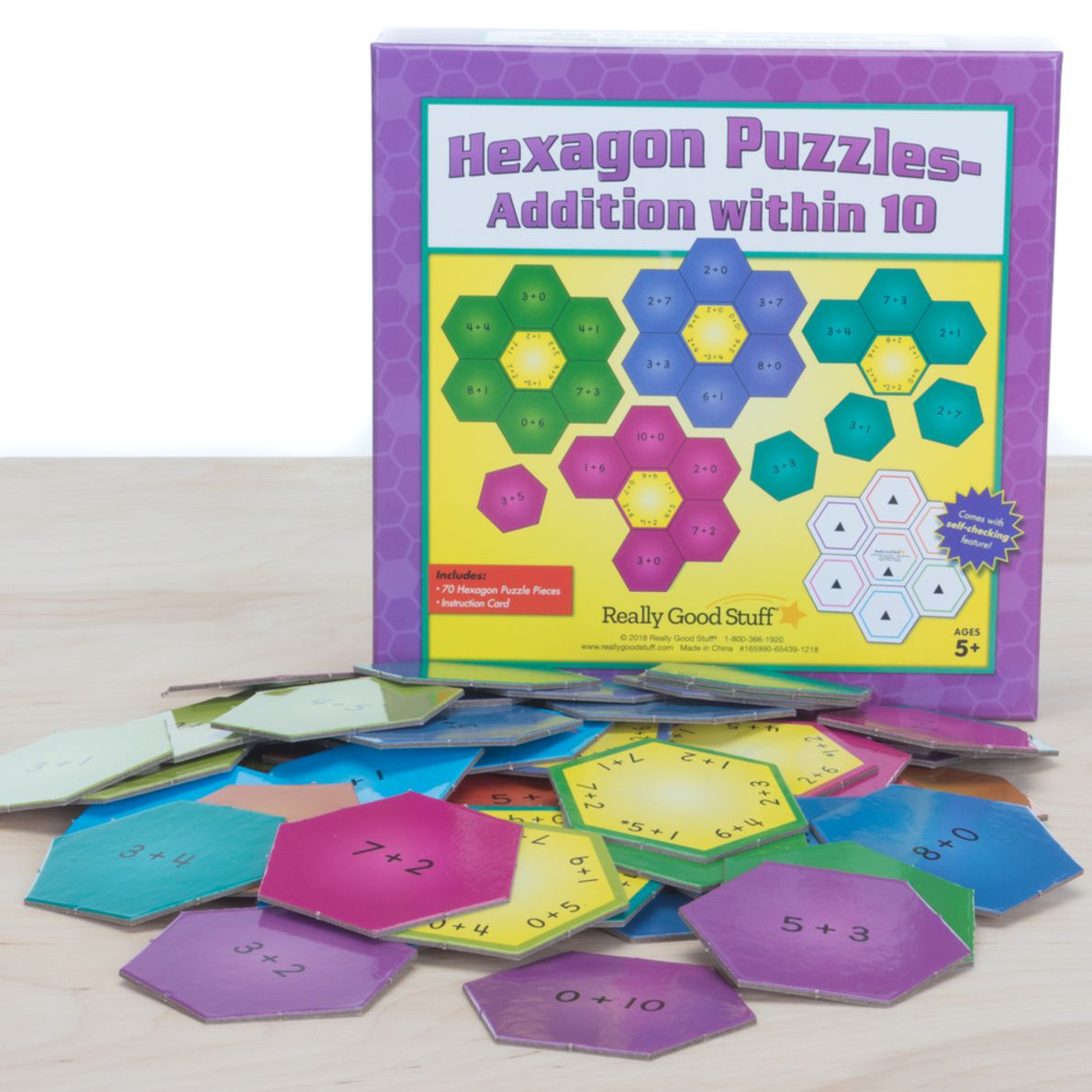Hexagon Puzzles - Addition Within 10