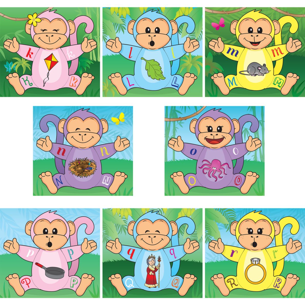 Monkey Matching Letter Puzzles 26 puzzles
