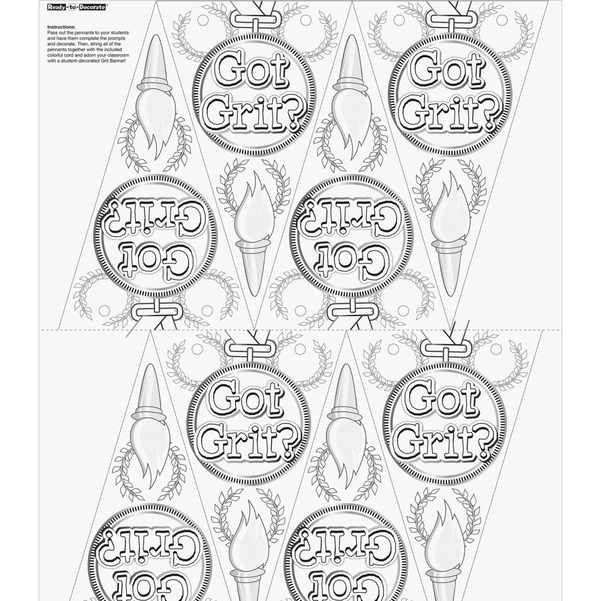 ReadyToDecorate Got GRIT? Pennants 24 Pack