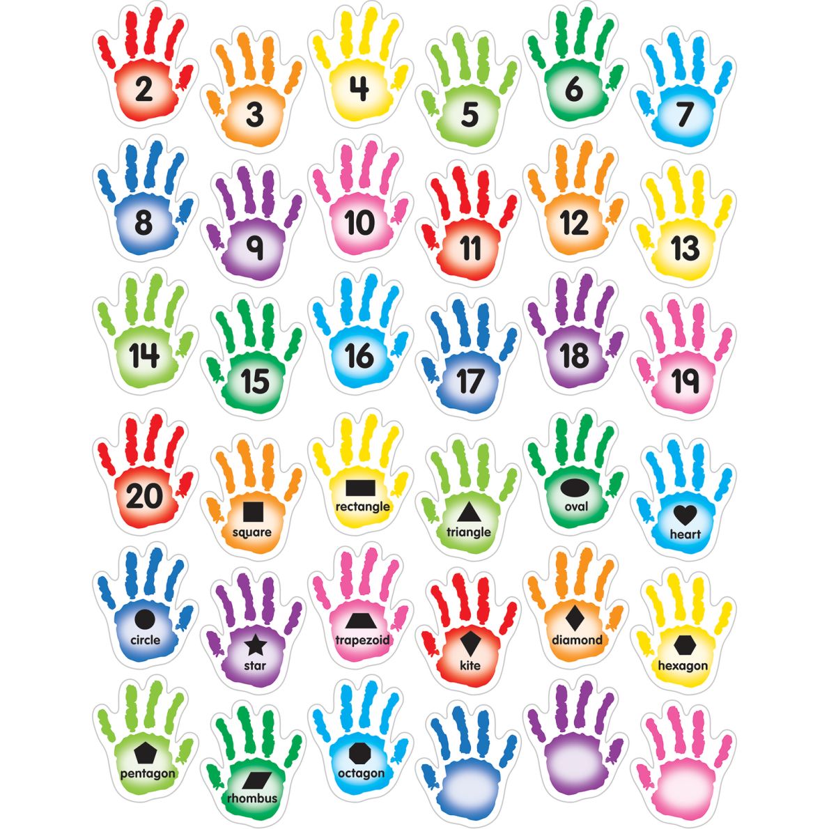 Ez stick high five letters numbers shapes and colors 108 decals