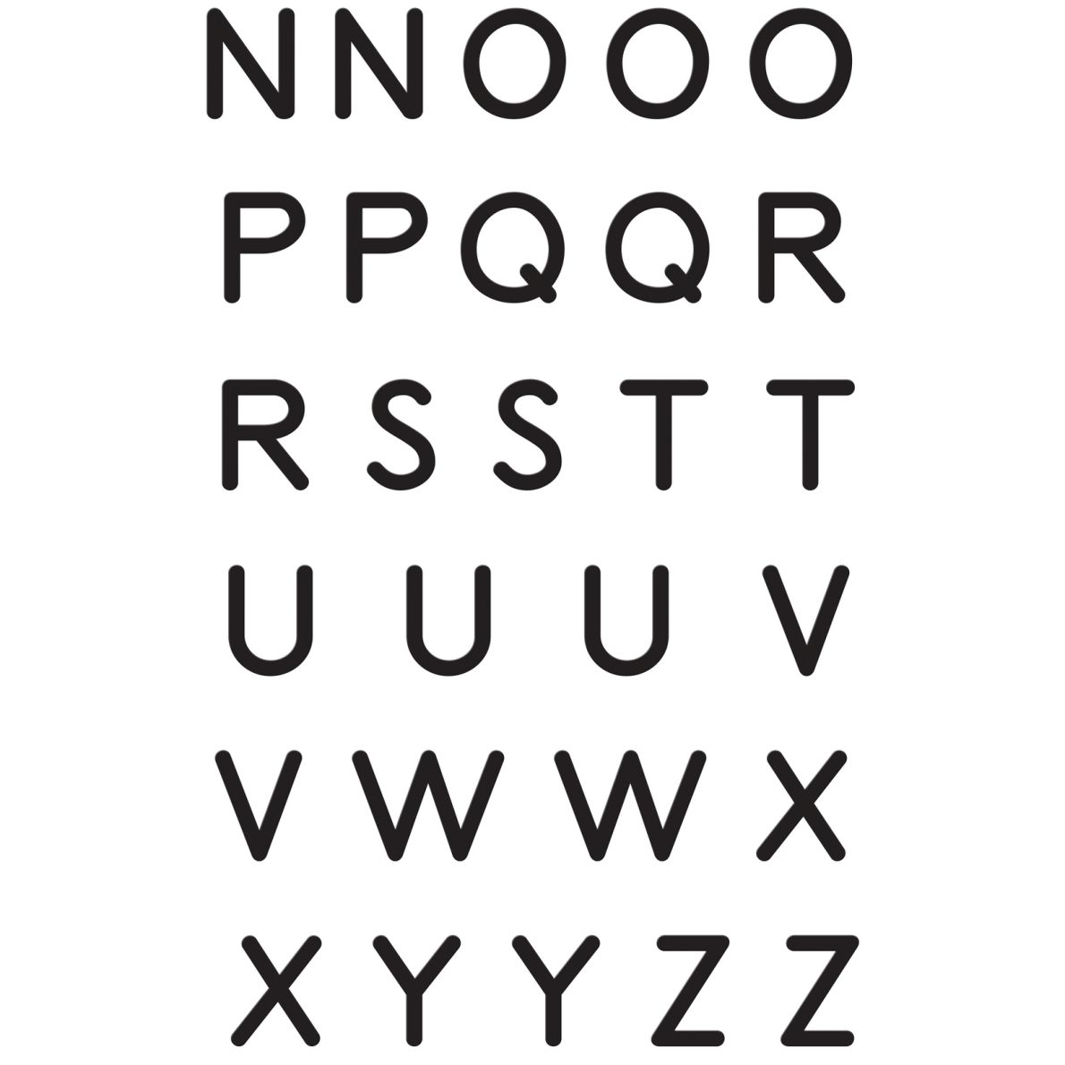 Black Plastic Letters Set Uppercase