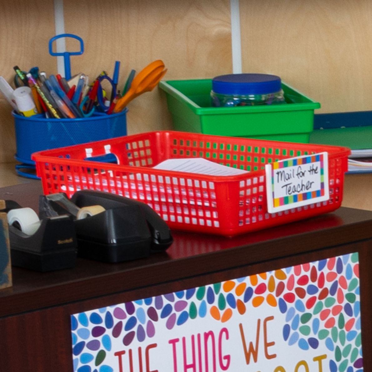 Classroom Paper Baskets 3 Group Colors Set Of 6