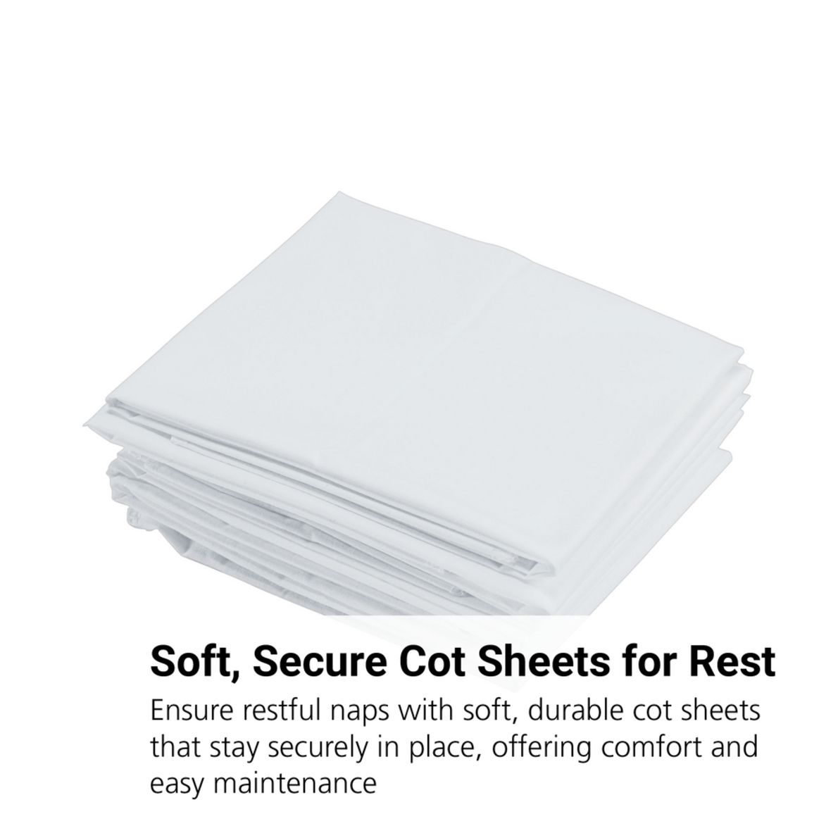 Standard Cot Sheets White Set of 6