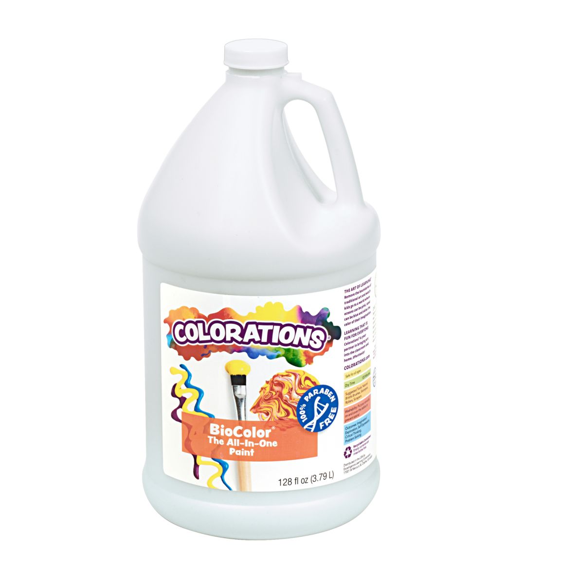 Colorations® Paraben-Free BioColor® Paint- White, 1 Gallon