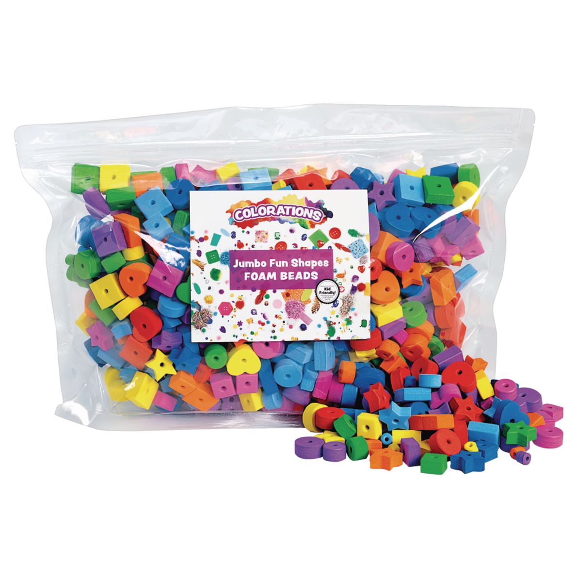 Colorations® Jumbo Fun Shapes Foam Beads 500 Pieces
