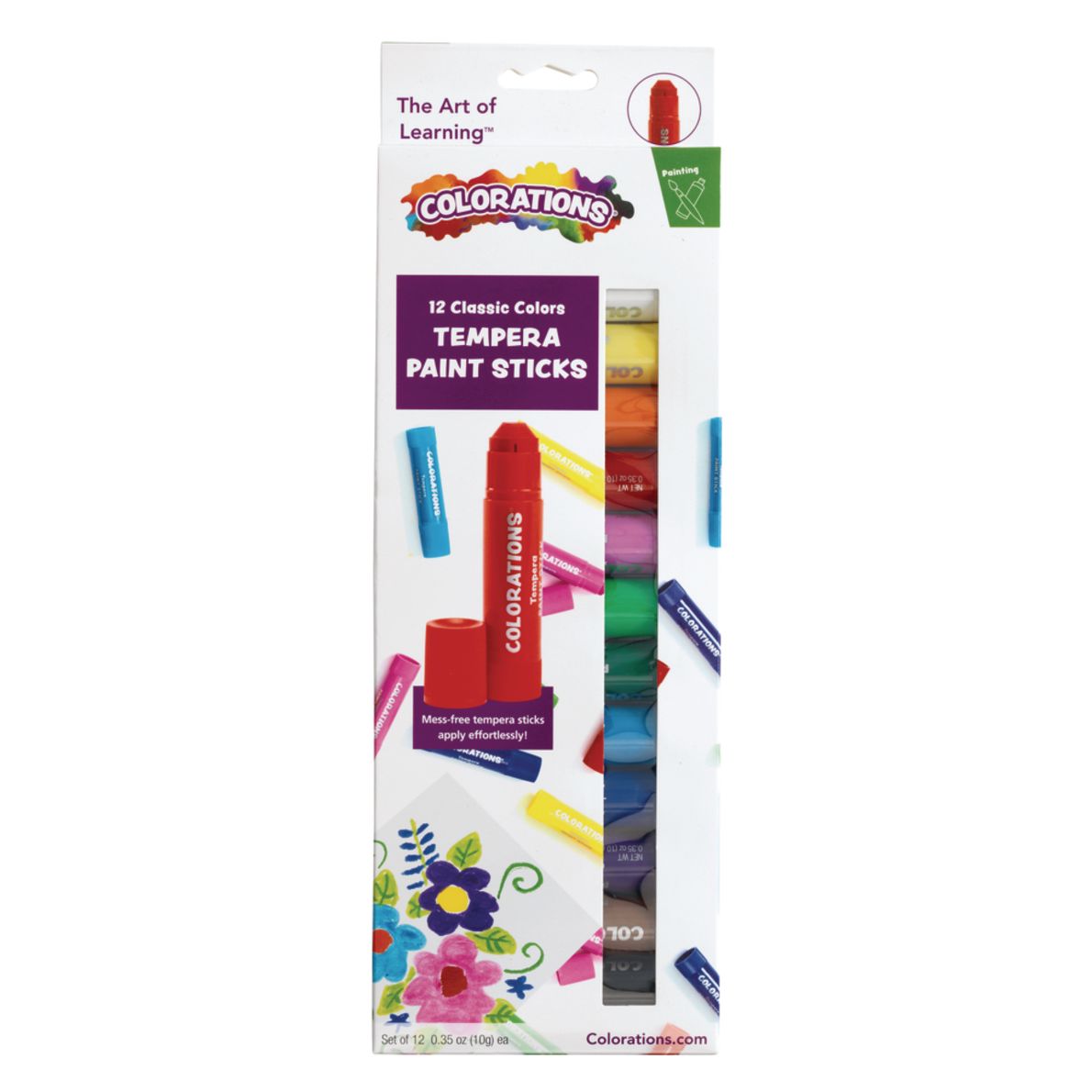 Tempera Paint Sticks, Set of 12 Classic Colors