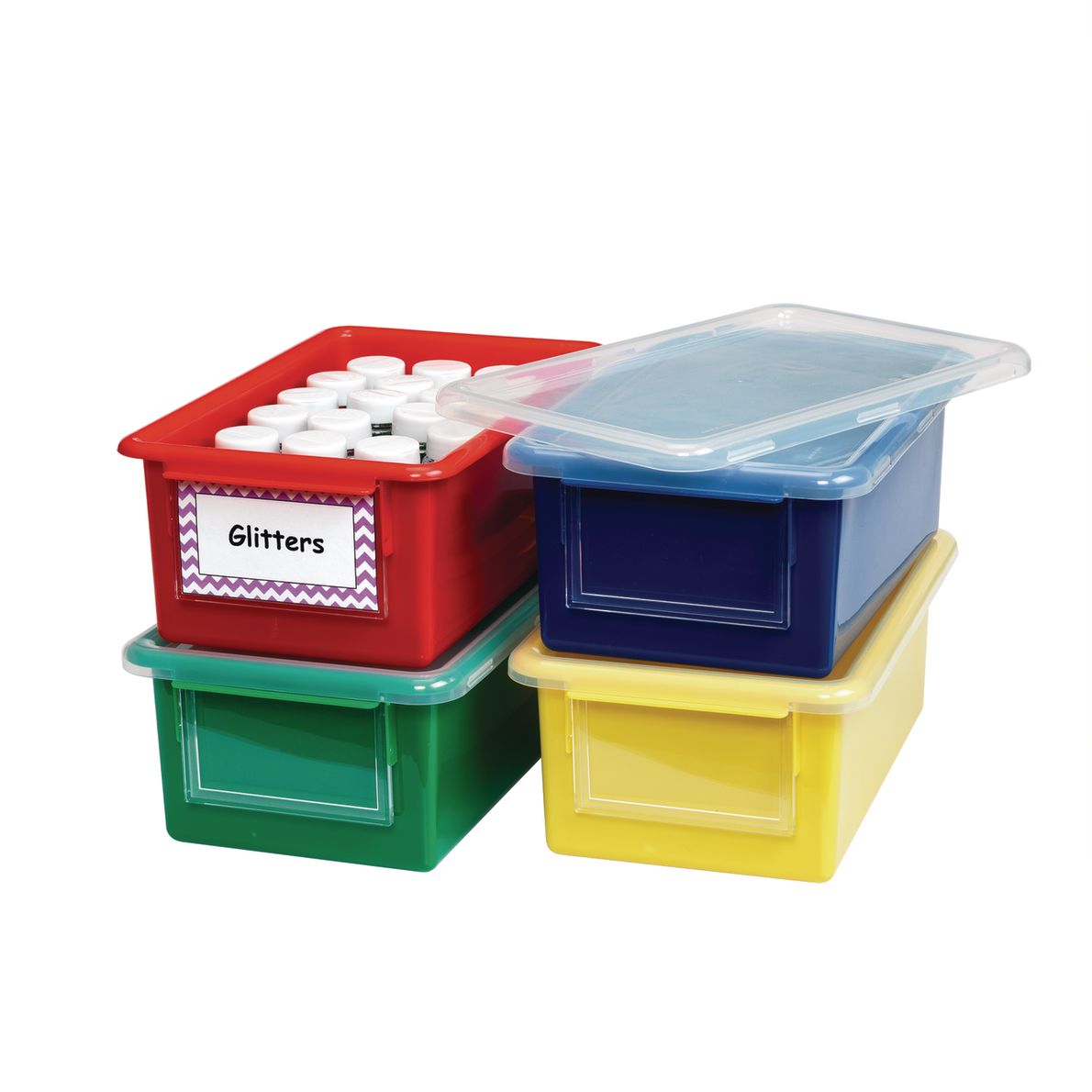Easy Label Storage Bins and Lids Set of 4