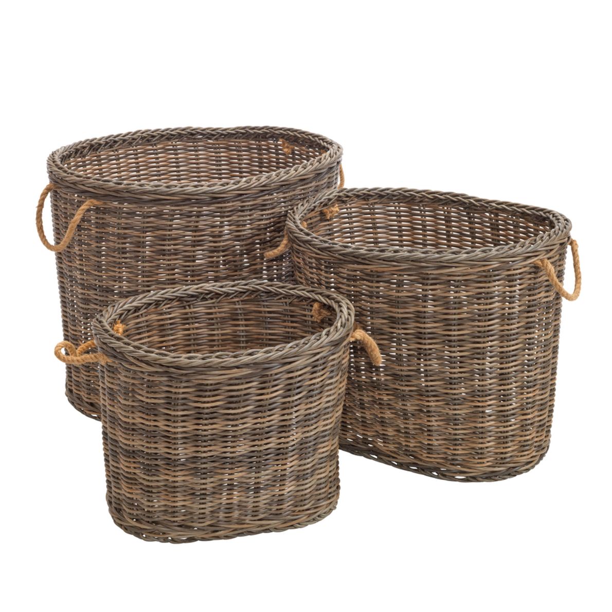Discount School Supply® Extra Large Wicker Oval Baskets Set of 3