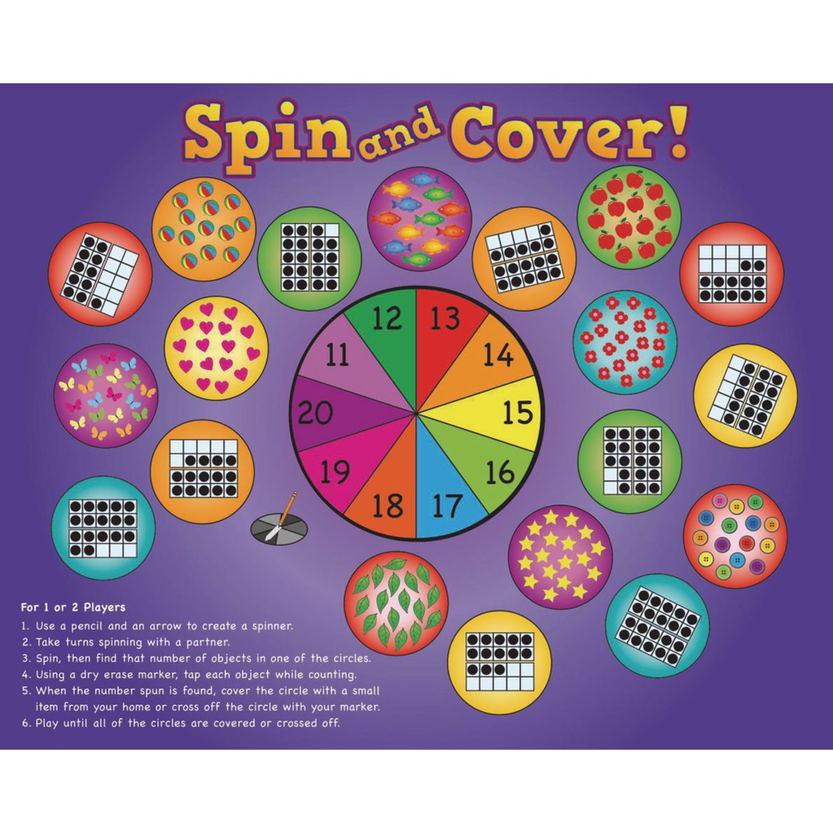 Graph and Count Shapes/ Spin and Cover Subitizing Fun DryErase
