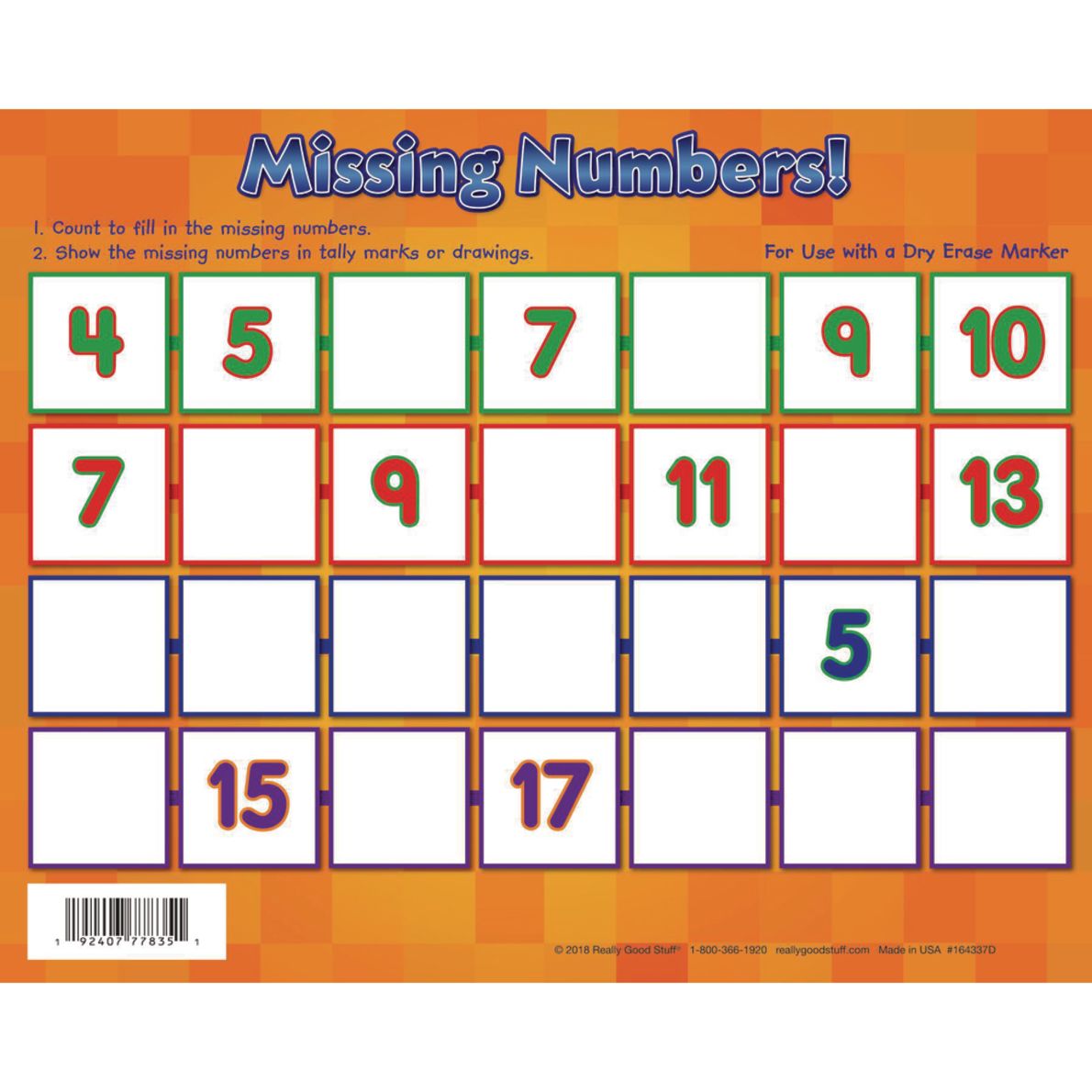 Measurement and Numbers Fun DryErase Practice Mat 1 Mat