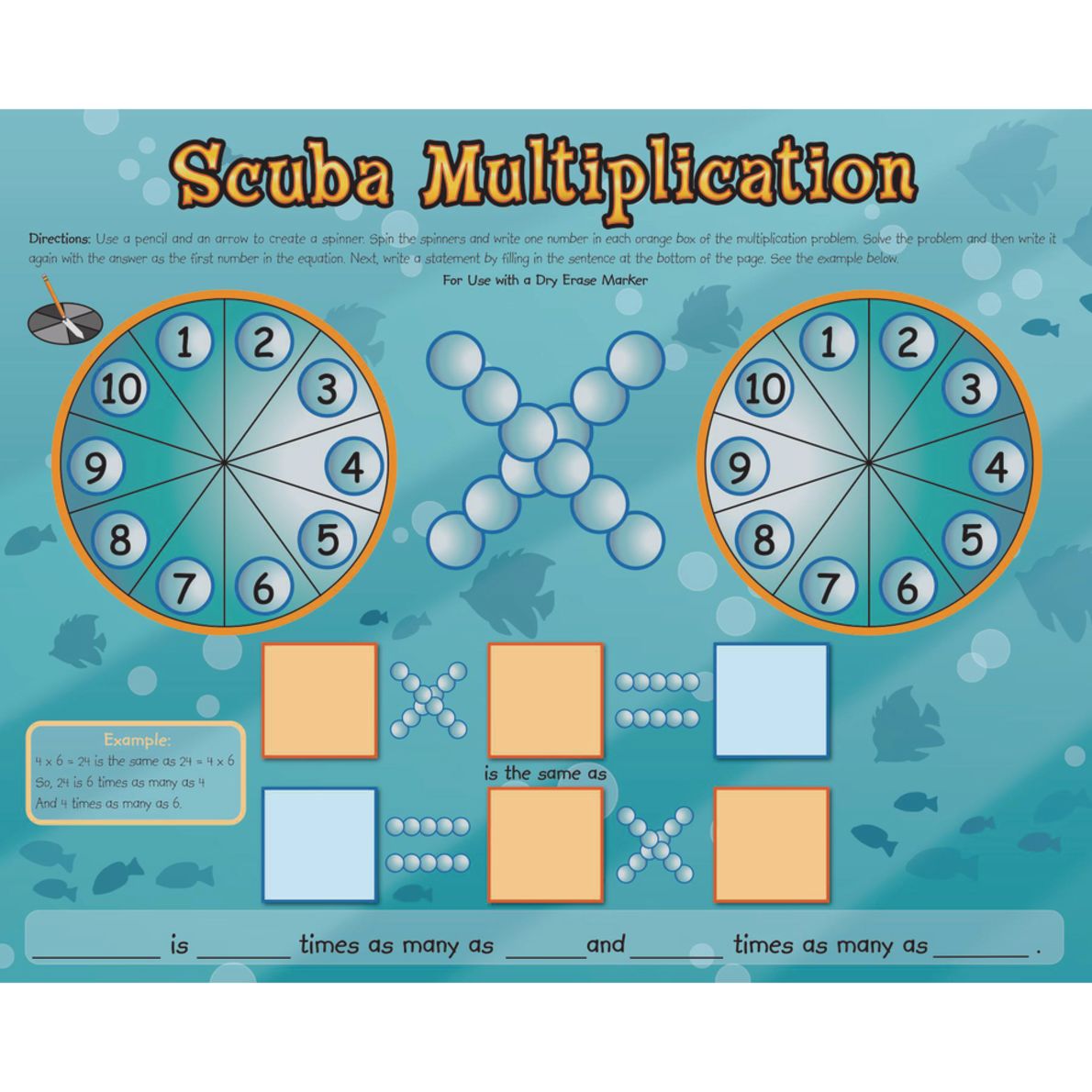 Really Good Stuff® Factions and Multiplication Fun DryErase Practice
